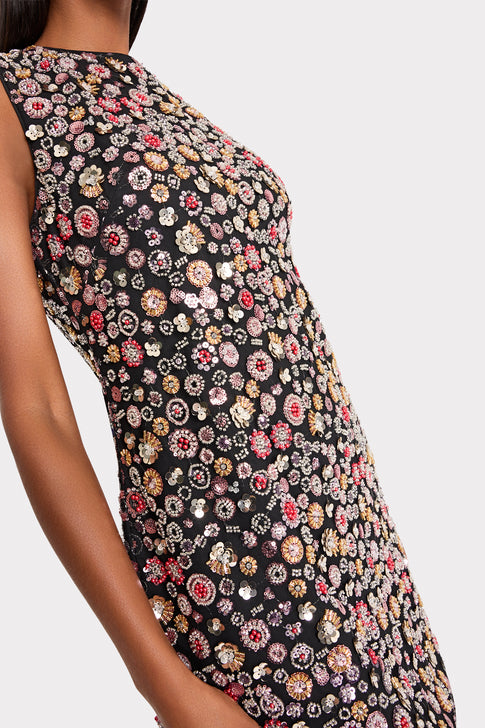 Ivette Gem Embellished Dress Black Multi Image 3 of 5