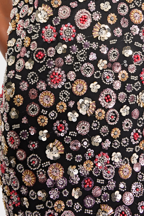 Ivette Gem Embellished Dress Black Multi Image 4 of 5