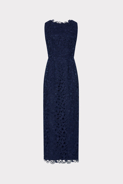 mini dress cocktail Milly Women's Molly Lace Gown - Navy