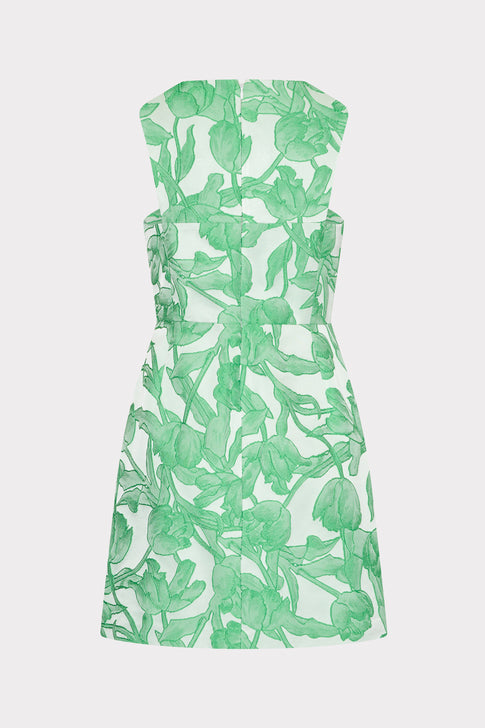 Leilani Tulip Jacquard Mini Dress Green Multi Image 4 of 4