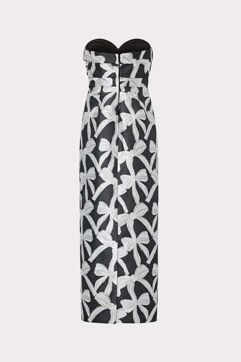 Donna Ribbon Jacquard Dress Black/Silver Image 4 of 4