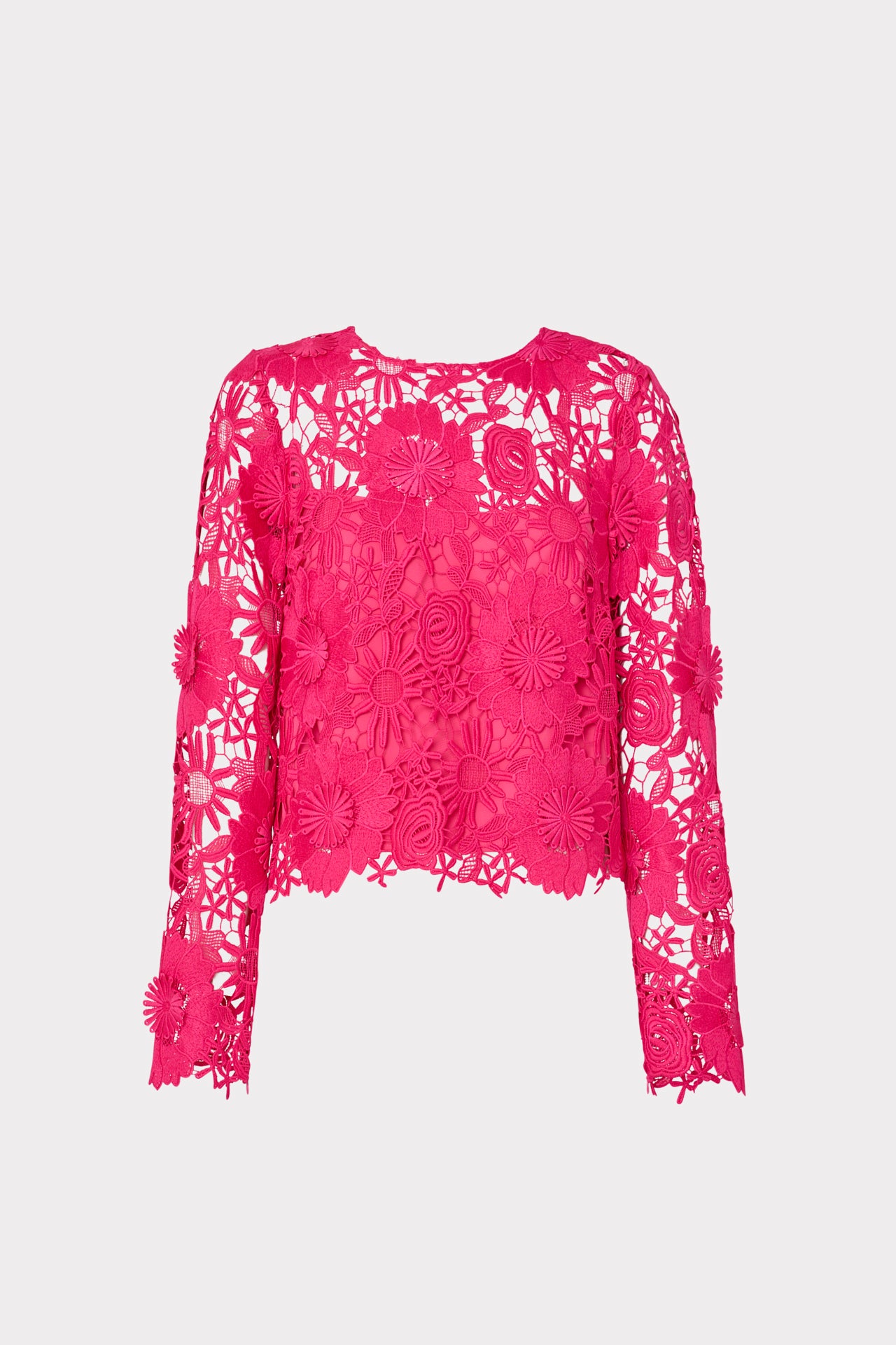 Nori 3D Lace Shirt in Milly Pink | MILLY