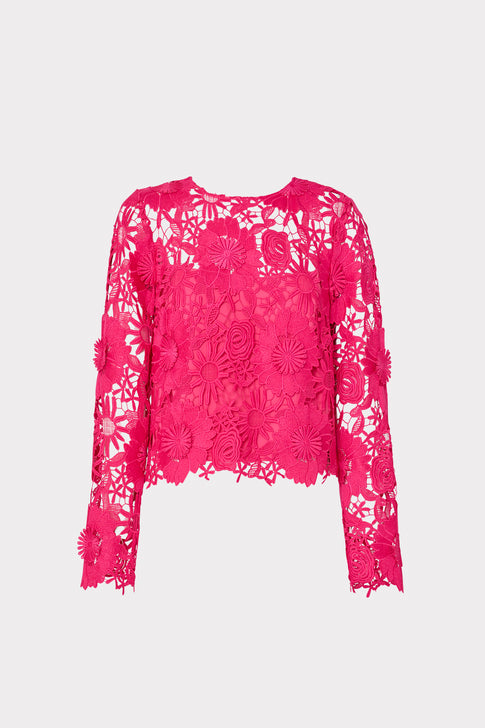 Nori 3D Lace Shirt Milly Pink Image 1 of 4
