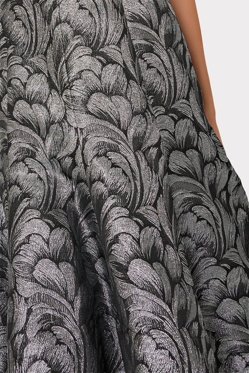 Diana Feather Jacquard Strapless Dress Silver Multi Image 4 of 5