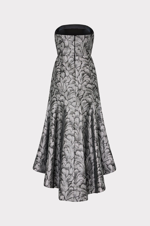 Diana Feather Jacquard Strapless Dress Silver Multi Image 5 of 5
