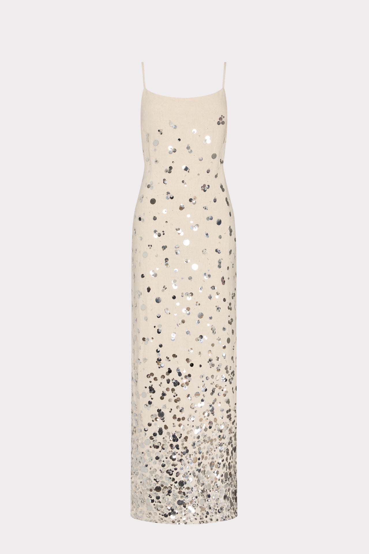 milly sequin dress Lily Sequin Linen Dress in Tan Multi