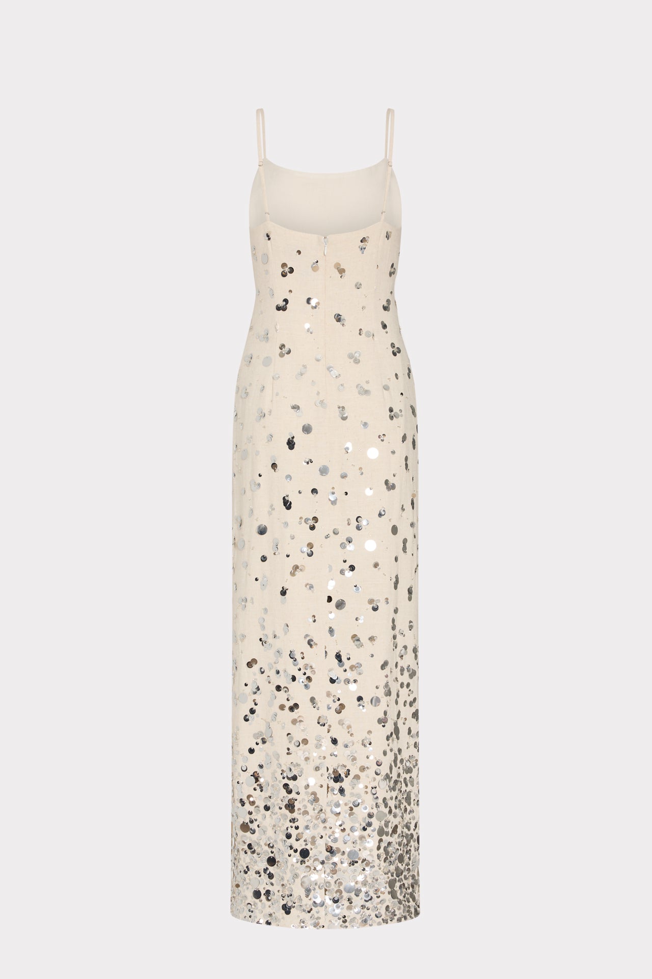 orion sequin embellished linen dress Milly Orion Strapless Sequin Embroidered Maxi Dress