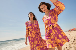 Fiona Coral Midi Long Sleeve MILLY Coverup Dress | Swim Marine