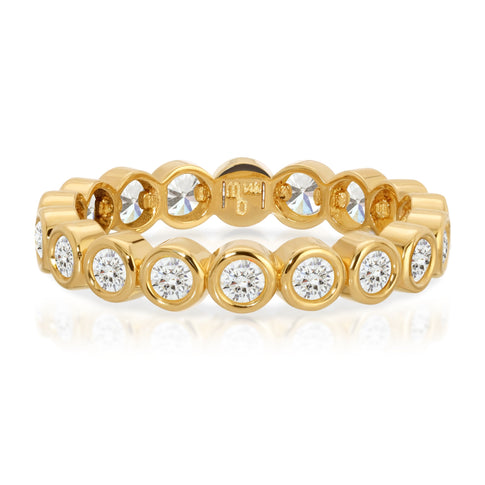 14k Yellow Gold Diamond Evermore Ring - Product View | MILLY