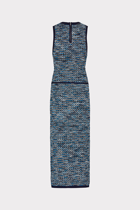 Kim Textured Knit Midi Dress Navy Multi Image 5 of 5