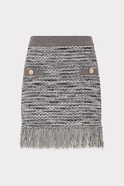 Kali Textured Knit Mini Skirt Grey Multi Image 1 of 5