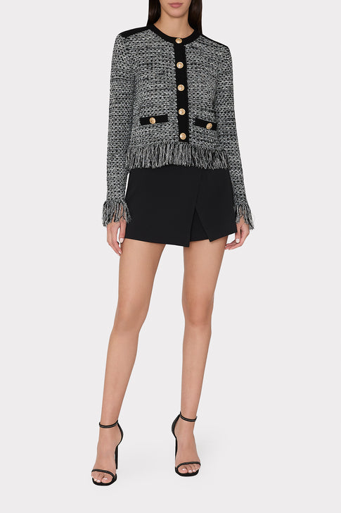 Kaia Textured Knit Cardigan Jacket Black Multi Image 2 of 4