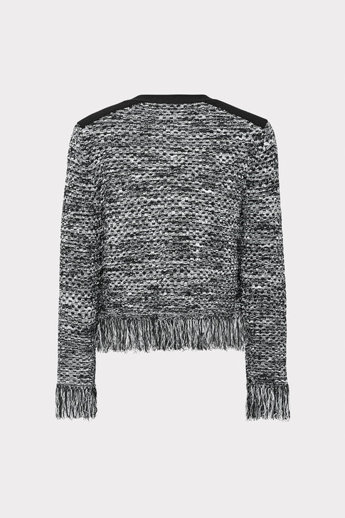 Kaia Textured Knit Cardigan Jacket Black Multi Image 4 of 4