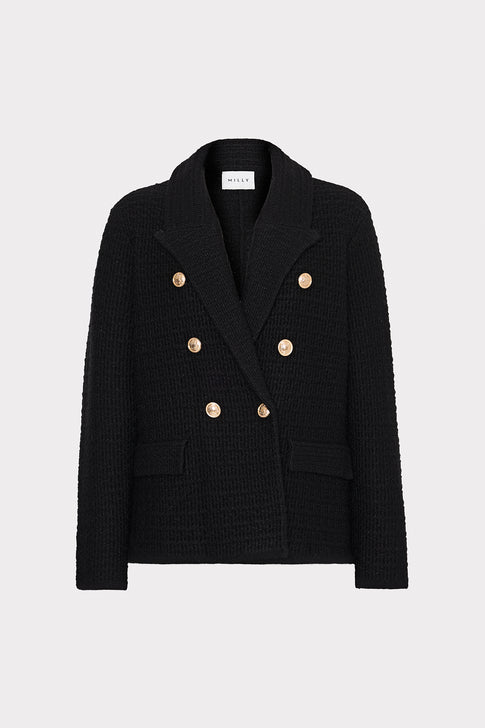 Kimmie Textured Knit Blazer Black Image 1 of 4