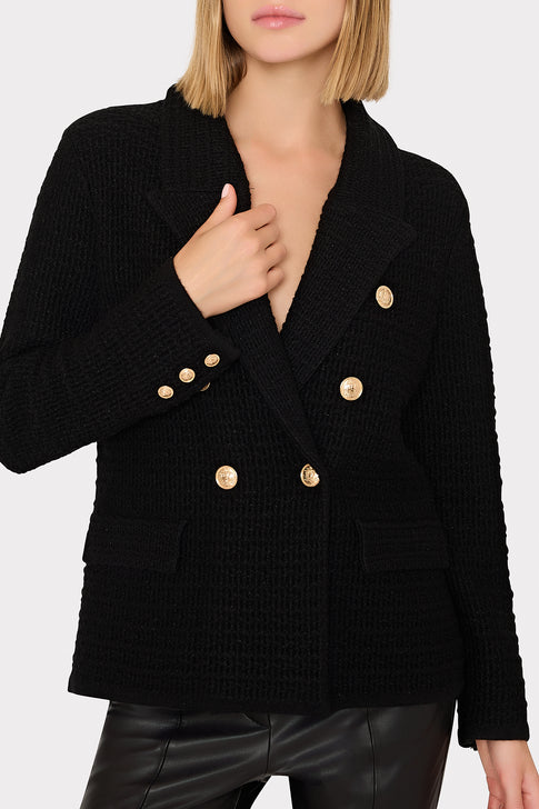 Kimmie Textured Knit Blazer Black Image 3 of 4