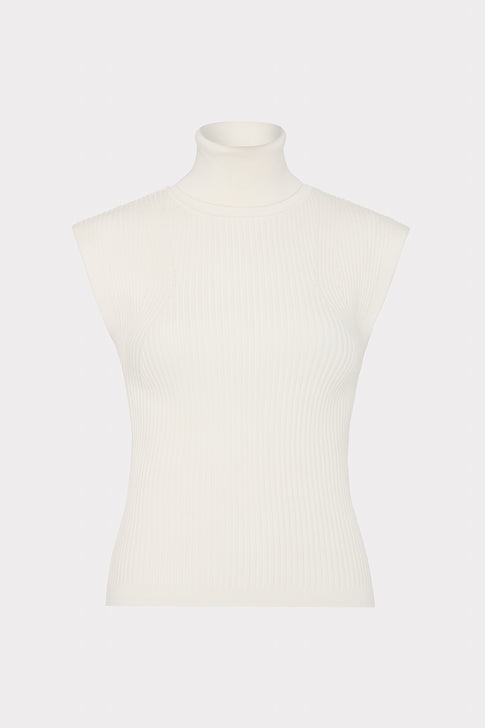 Kinley Sleeveless Turtleneck Top Ecru Image 1 of 4