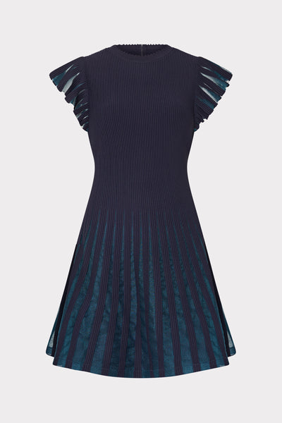 knee length dresses for ladies Sheer Patterned Knit Mini Dress CA521 - Korean Women's Fashion main image 0