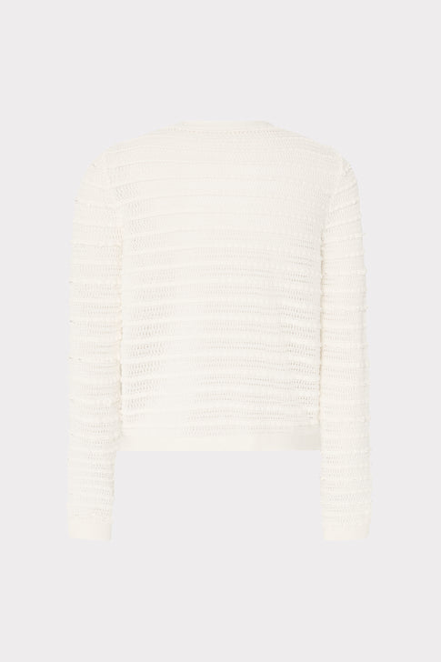 Beaded Textured Cardigan Ecru Image 5 of 5