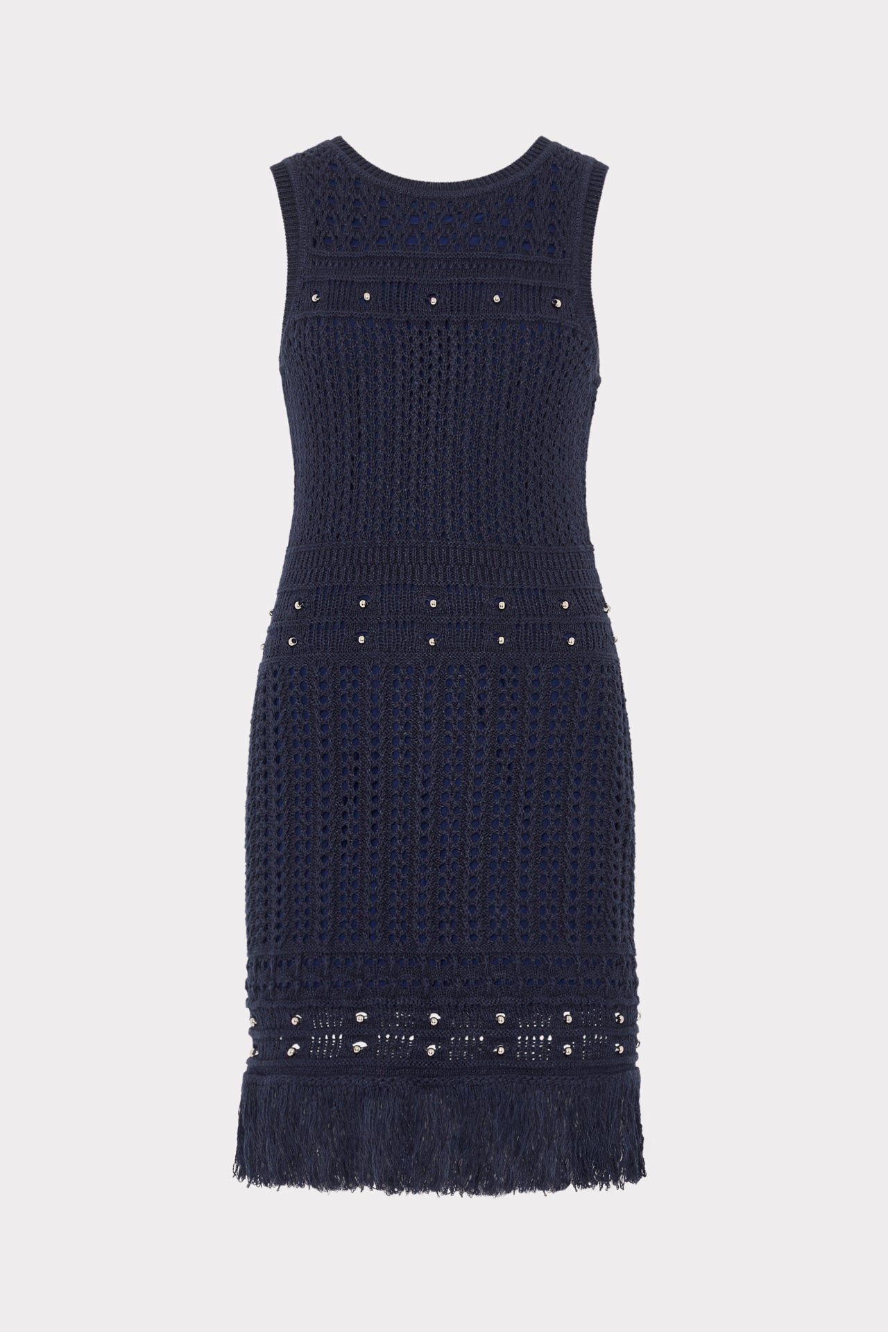 ワンピース Milly knit set dress Beaded Fringe Knit Shell Dress in Navy | MILLY