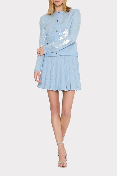 Iman Sequin Knit Cardigan Light Blue Image 2 of 5