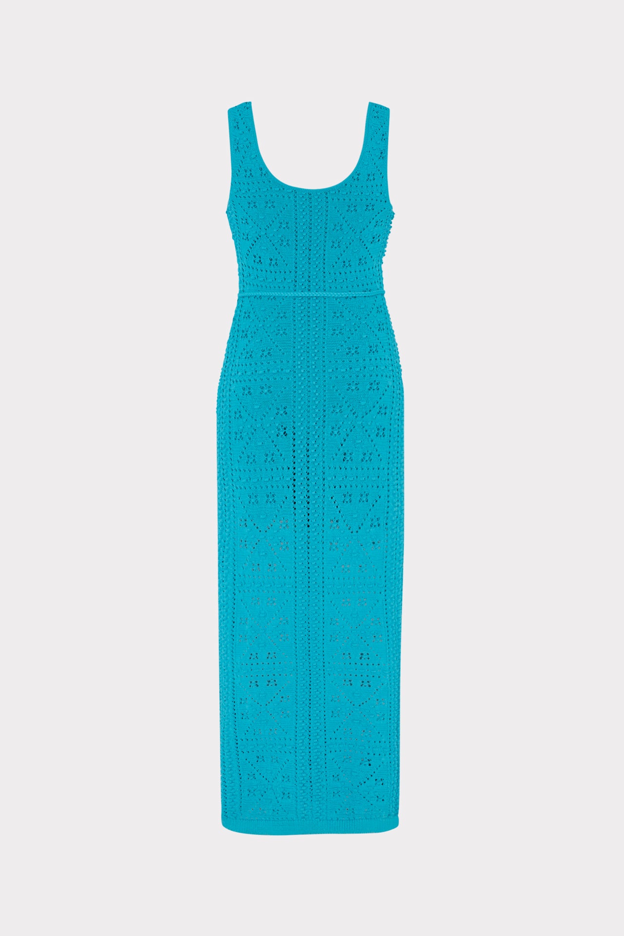Bubble Pointelle Knit Midi Dress in Bright Blue | MILLY