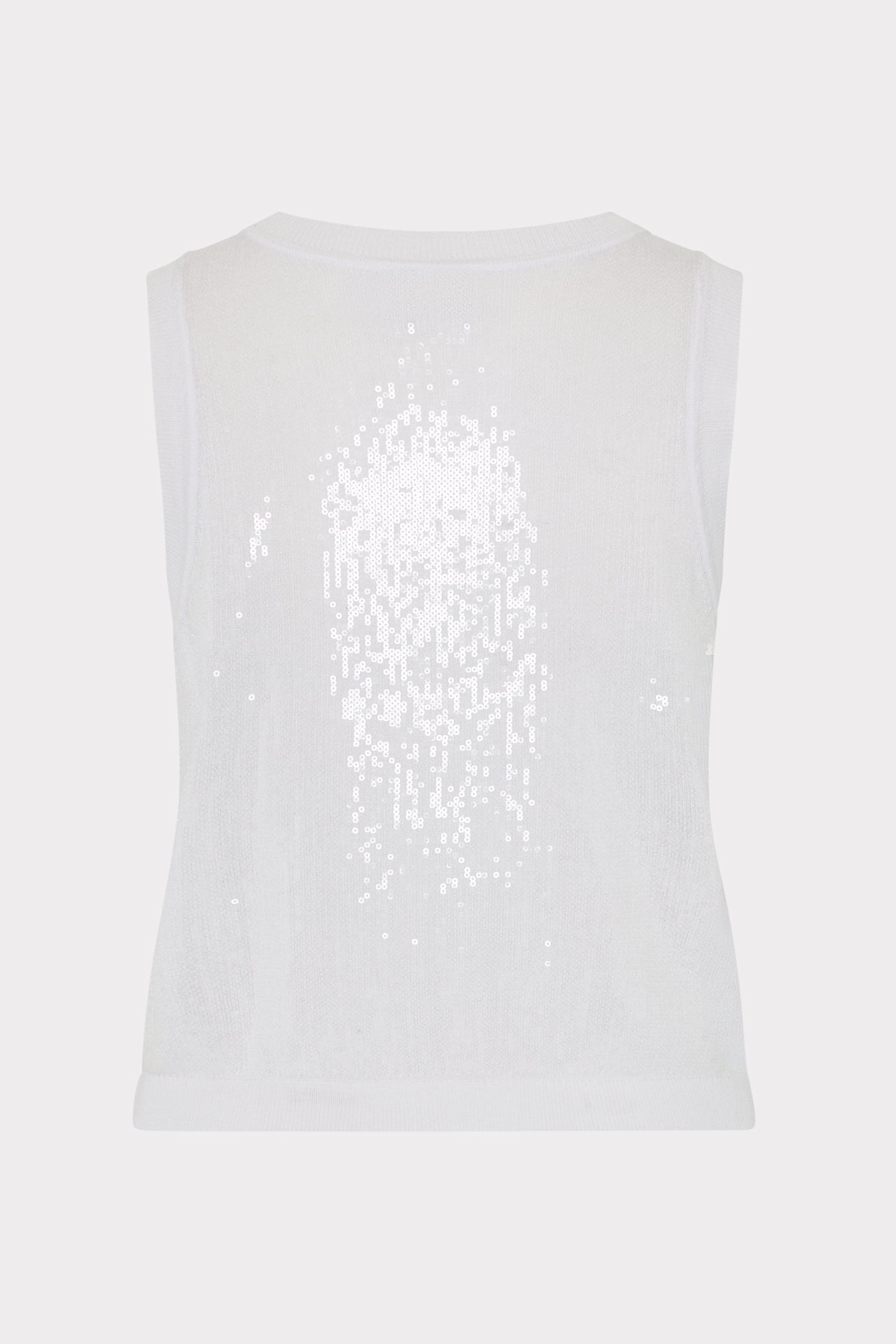 Sequin Knit Shell Top in Ecru | MILLY