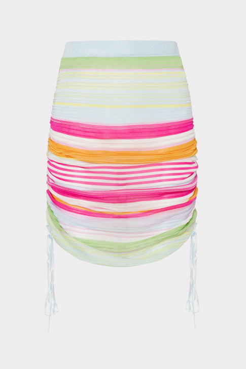 Multi Stripe Ruched Skirt