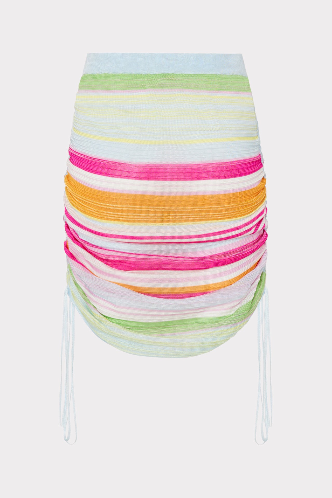 Multi Stripe Ruched Skirt