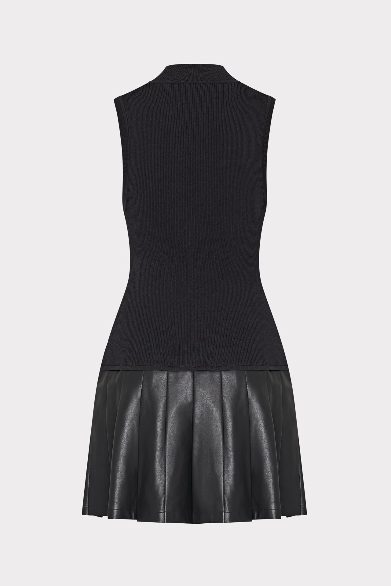 Milly Leather Skirt Knit Mini Dress