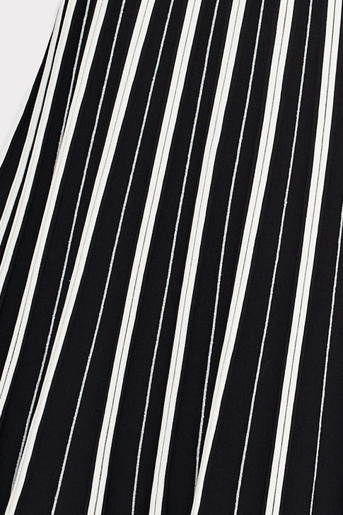 Sleeveless Pleated Midi Dress Black/Ecru Image 6 of 7