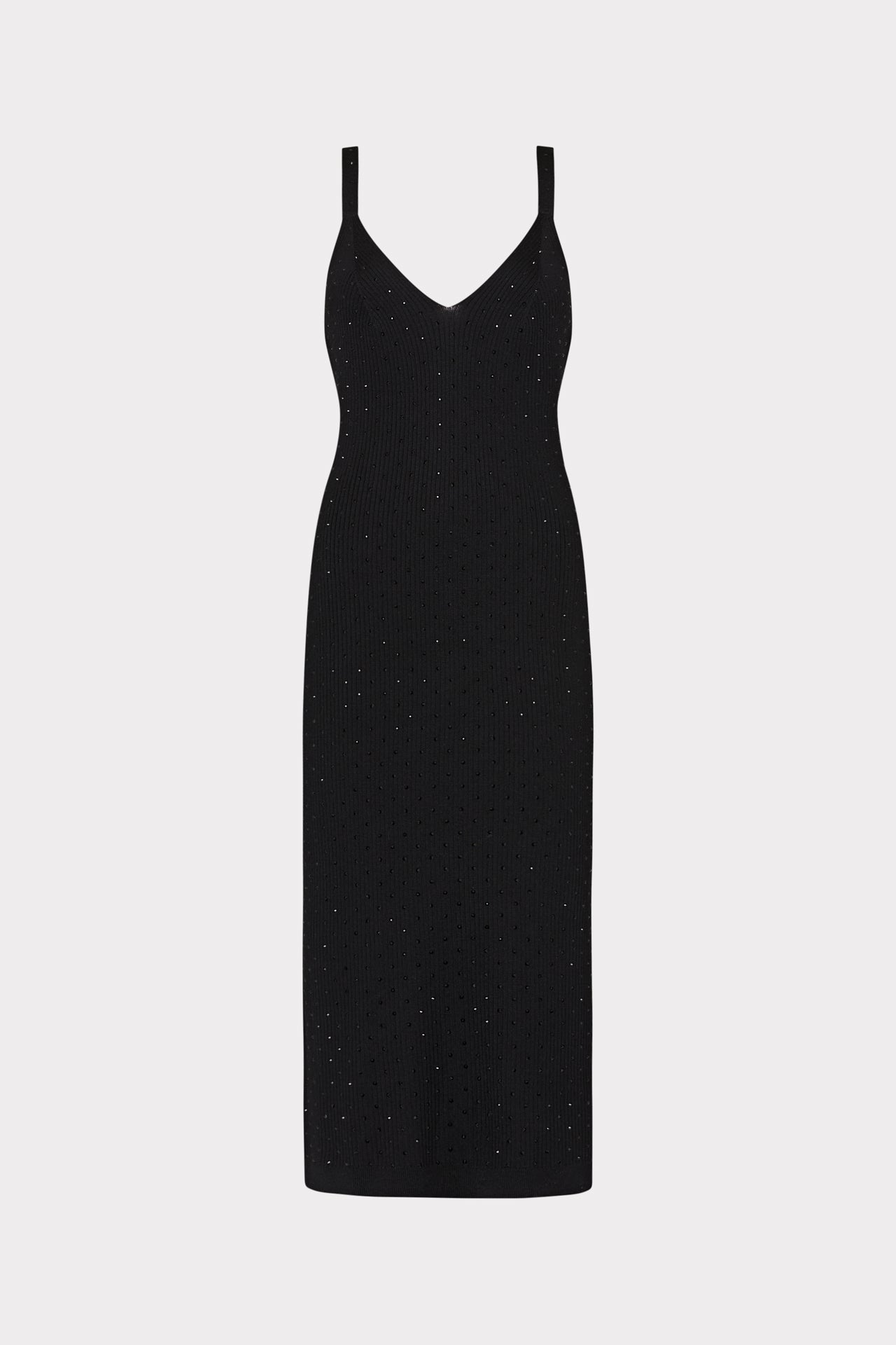 Rhinestone Knit Cami Midi Dress in Black | MILLY Rhinestone Knit Cami Midi Dress in Black | MILLY