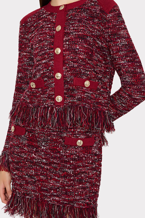 Kali Textured Knit Mini Skirt Burgundy Multi Image 3 of 4