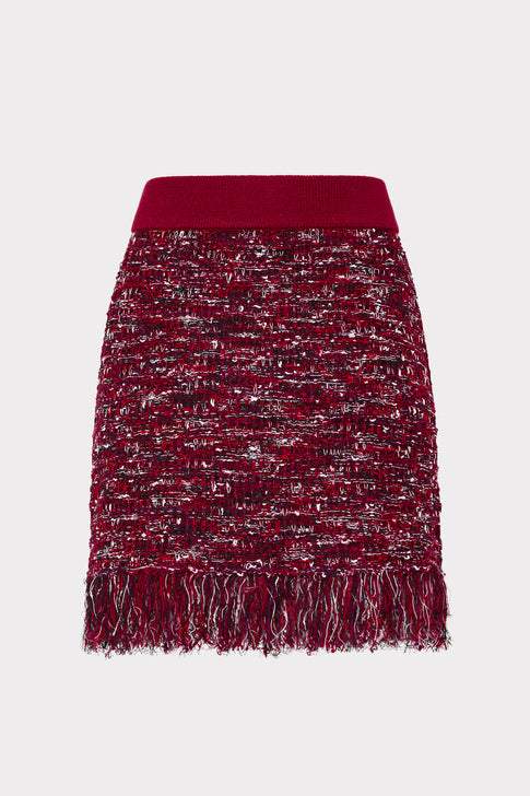 Kali Textured Knit Mini Skirt Burgundy Multi Image 4 of 4