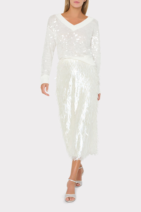 Ilaria Sequin V-Neck Sweater