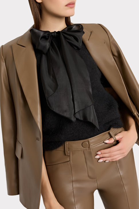 Bow Short Sleeve Sweater Black Image 3 of 4