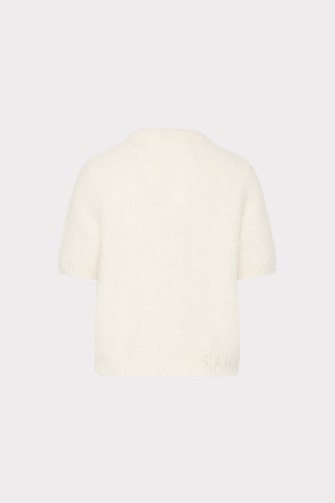 Bow Short Sleeve Sweater Ecru Image 5 of 5