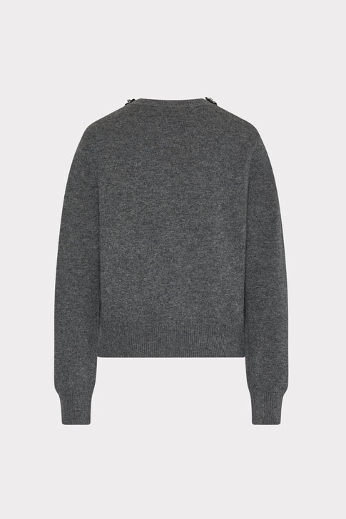 Embellished Crewneck Sweater Charcoal Image 4 of 4