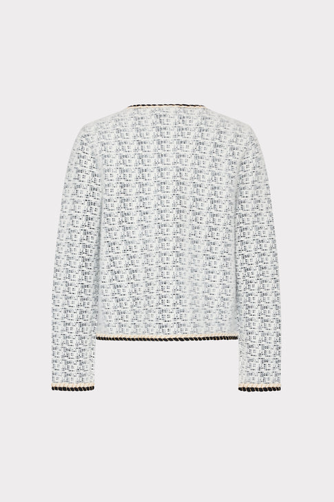 Braided Finish Knit Cardigan Ecru/Black Image 4 of 4