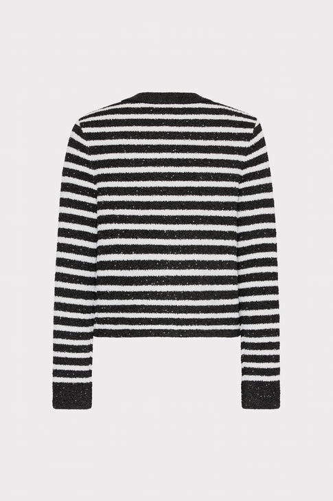 Sequin Striped Cardigan Black/Ecru Image 5 of 5