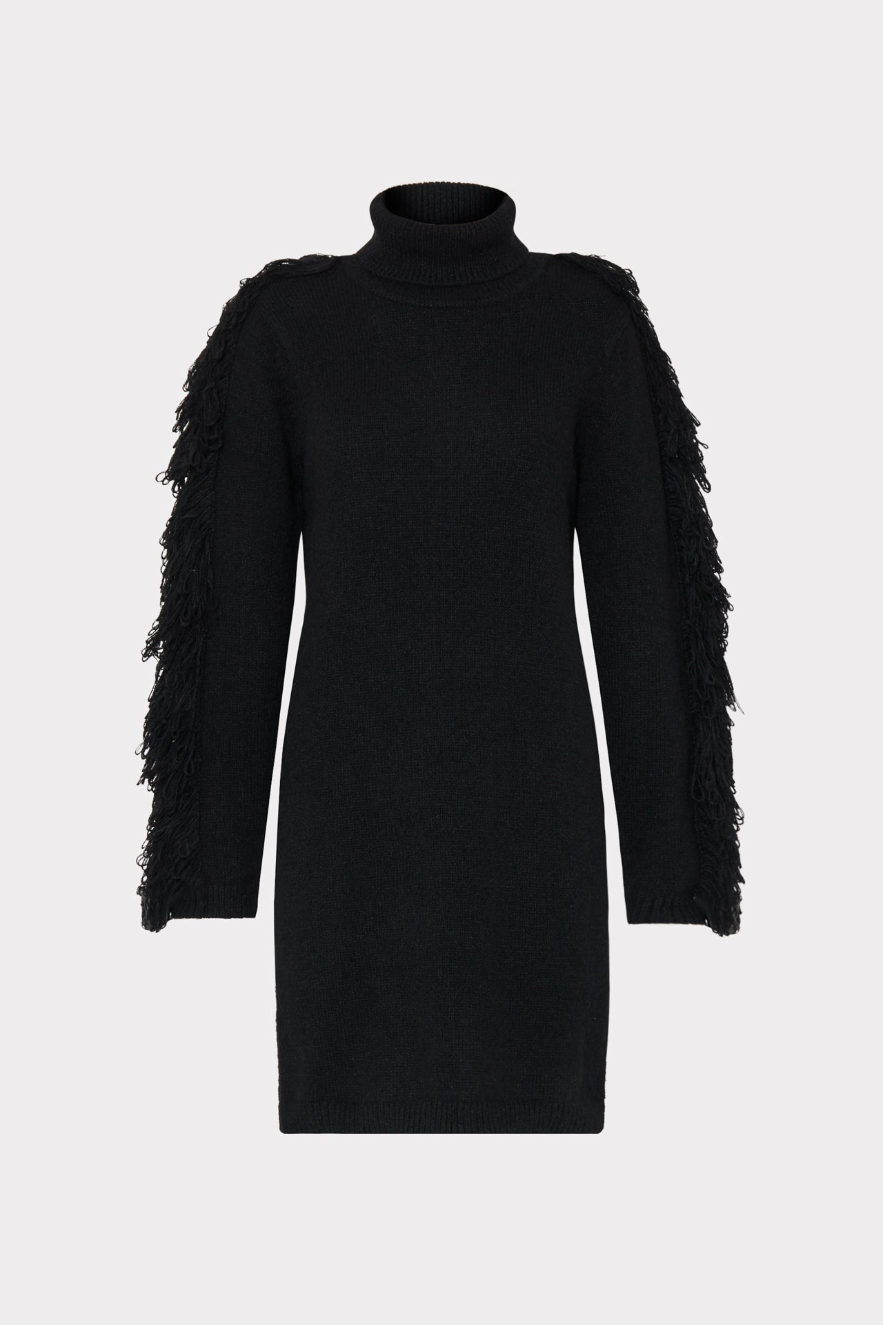 Rowe Fringe Sleeve Turtleneck Mini Dress