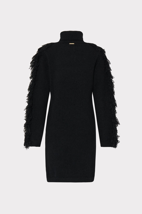 Rowe Fringe Sleeve Turtleneck Mini Dress