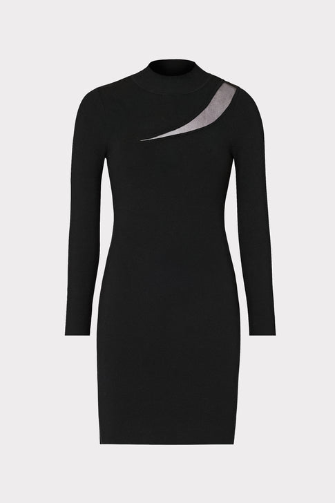 Ren Sheer Cut Out Mini Dress Black Image 1 of 4