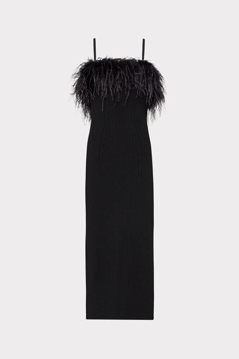 Robena Feather Embellished Midi Dress