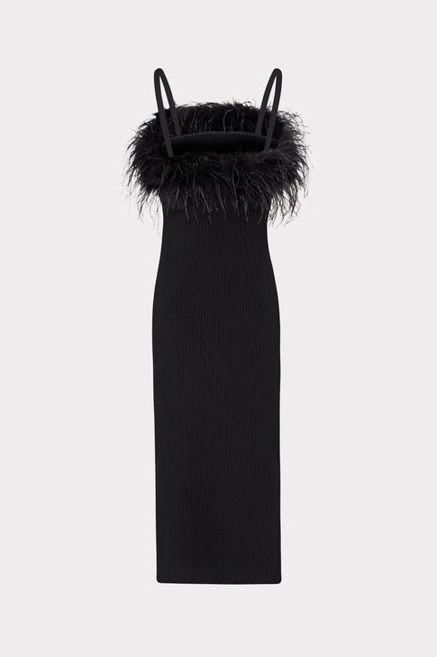 Robena Feather Embellished Midi Dress