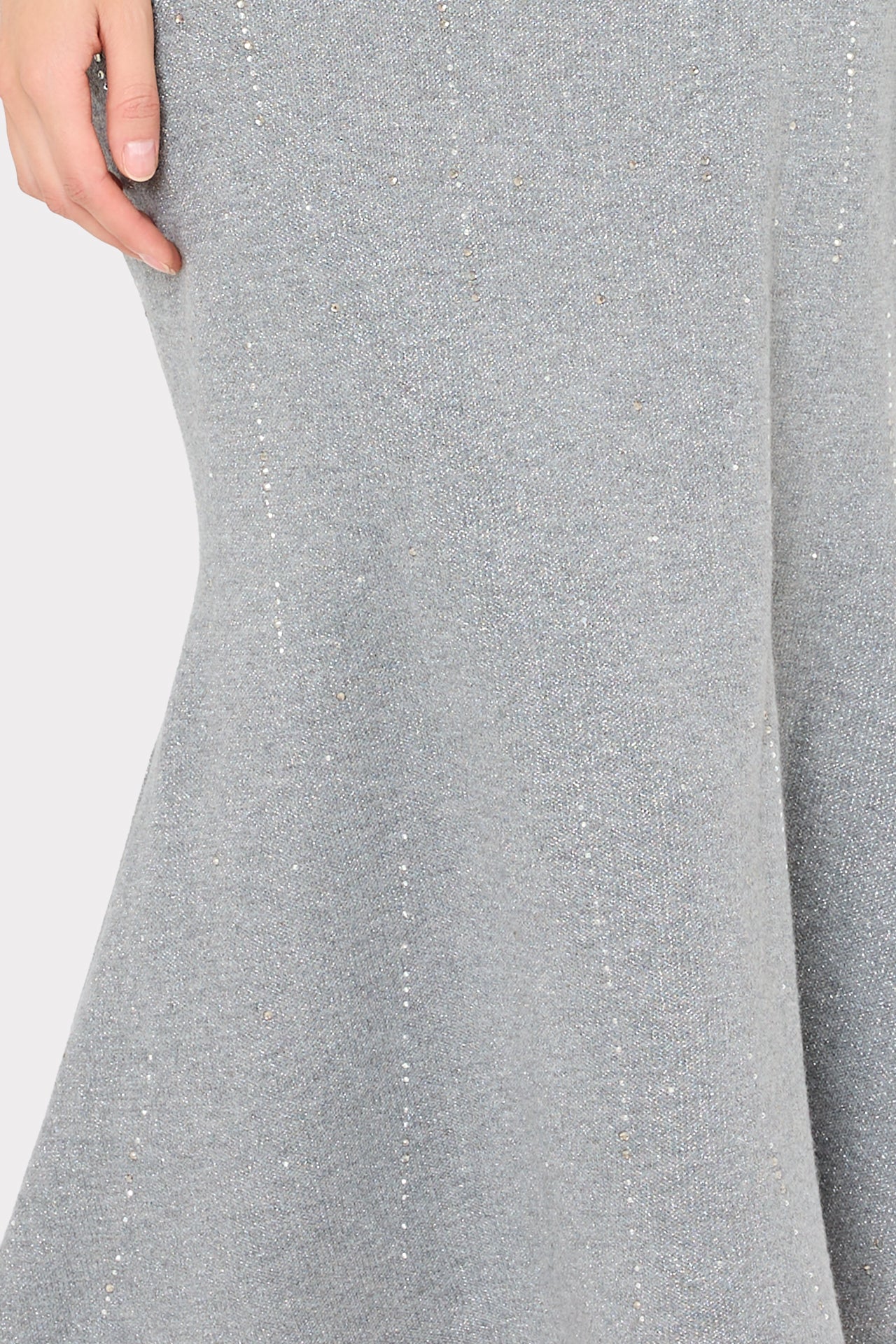 knee length dresses for ladies Milly Ricky Metallic Rhinestone Spaghetti Strap Dress - Grey/Silver