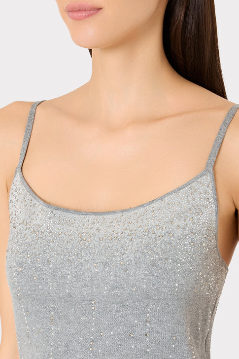 Ricky Metallic Rhinestone Midi Dress Grey/Silver Image 3 of 5