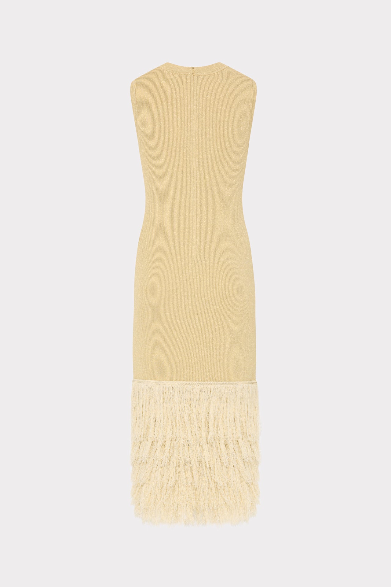 Milly Raz Metallic Rib Fringe Dress - Gold - S Milly Raz Metallic Rib Fringe Dress - Gold - S