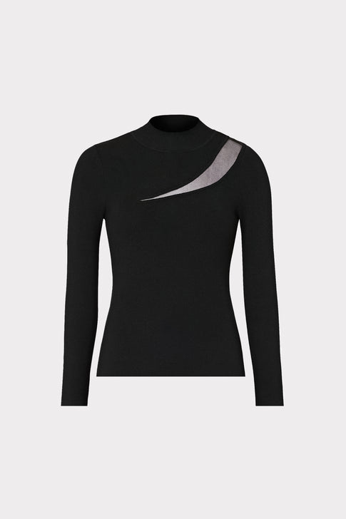 Sheer Cut Out Long Sleeve Top