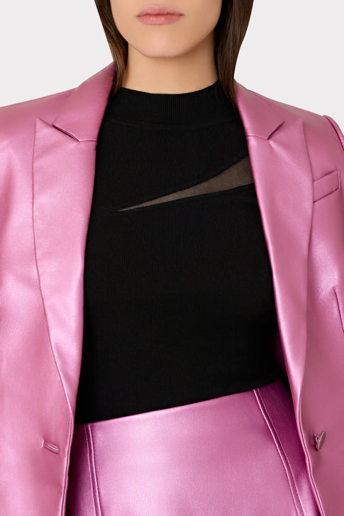 Sheer Cut Out Long Sleeve Top