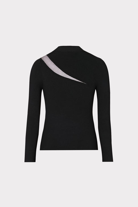 Sheer Cut Out Long Sleeve Top